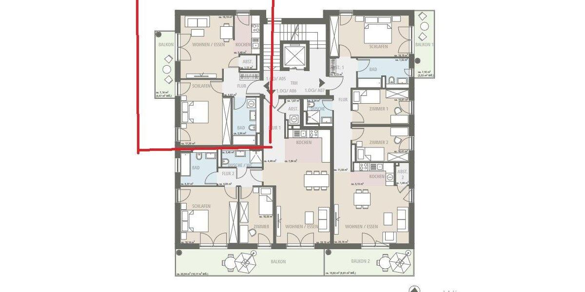 Etagenwohnung Speyer - 2 Zimmer, 57 m&sup2;, 289.000&euro; | Angebot:26819920