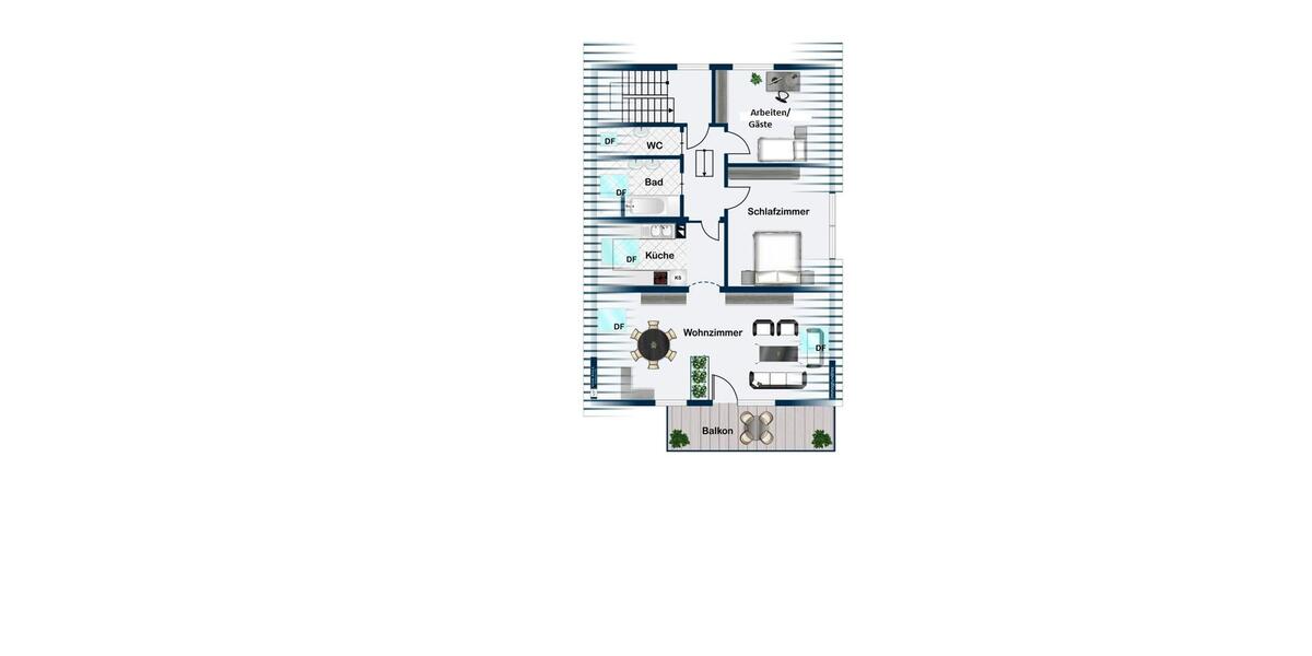 Dachgeschoßwohnung Einhausen - 3 Zimmer, 104 m&sup2;, 1.250&euro; | Angebot:25378218