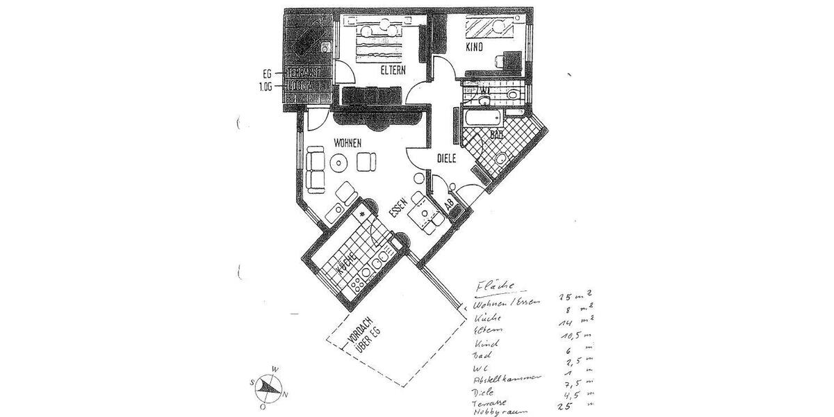 Etagenwohnung Laudenbach - 3 Zimmer, 77 m&sup2;, 280.000&euro; | Angebot:26162944