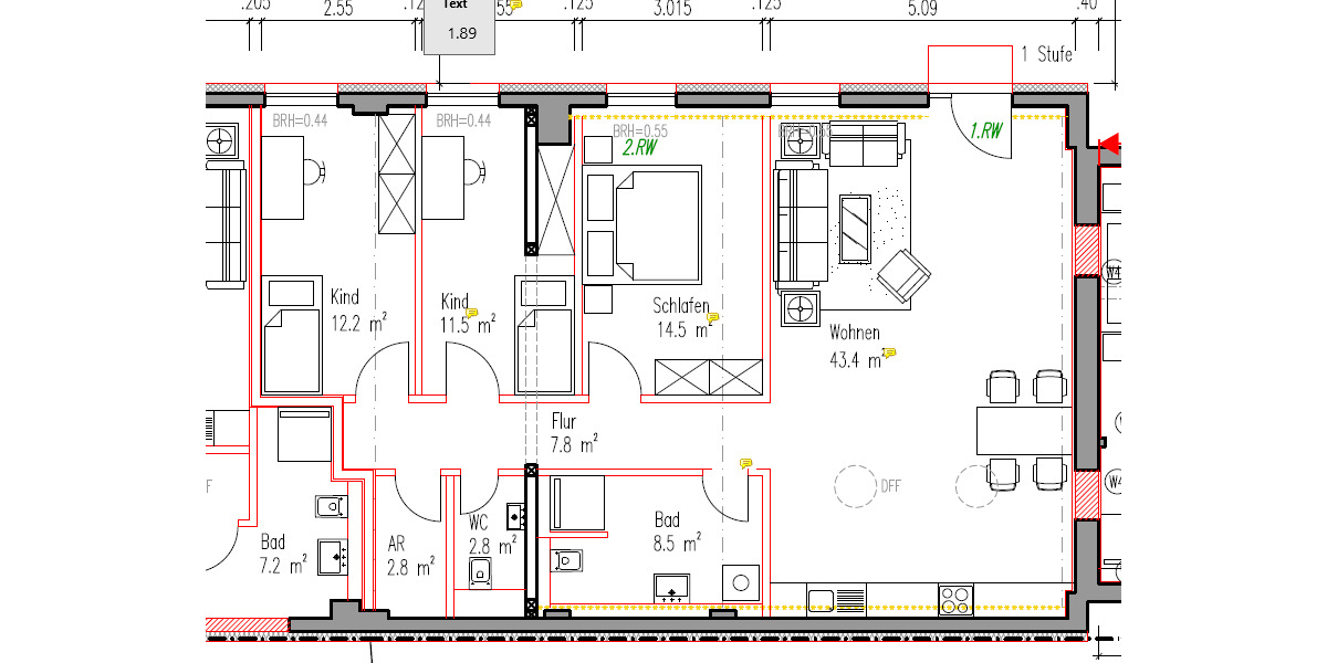 Etagenwohnung Einhausen - 4 Zimmer, 100 m&sup2;, 980&euro; | Angebot:26230961