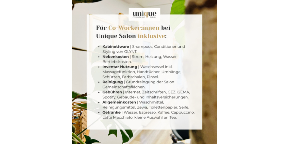 Heppenheim Stuhlmiete - Friseursalon - Co-Working Salon zimmer