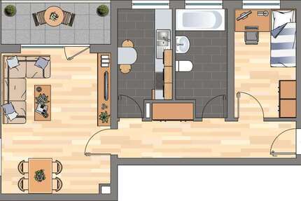 Wohnung Haßloch - 2 Zimmer, 49 m&sup2;, 314&euro; | Angebot:26947524