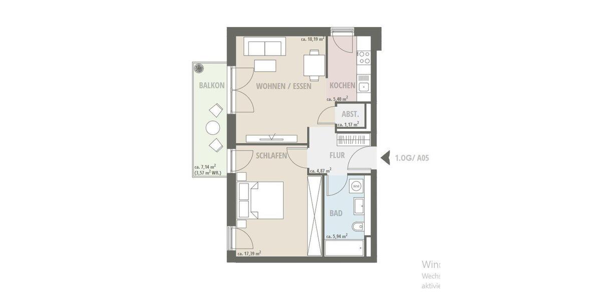 Etagenwohnung Speyer - 2 Zimmer, 57 m&sup2;, 289.000&euro; | Angebot:26819920