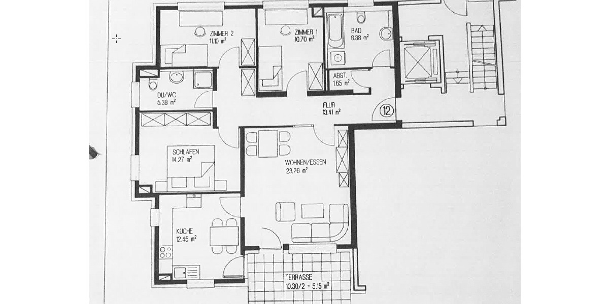 Etagenwohnung Mannheim Neuhermsheim - 4 Zimmer, 105 m&sup2;, 472.000&euro; | Angebot:26541204