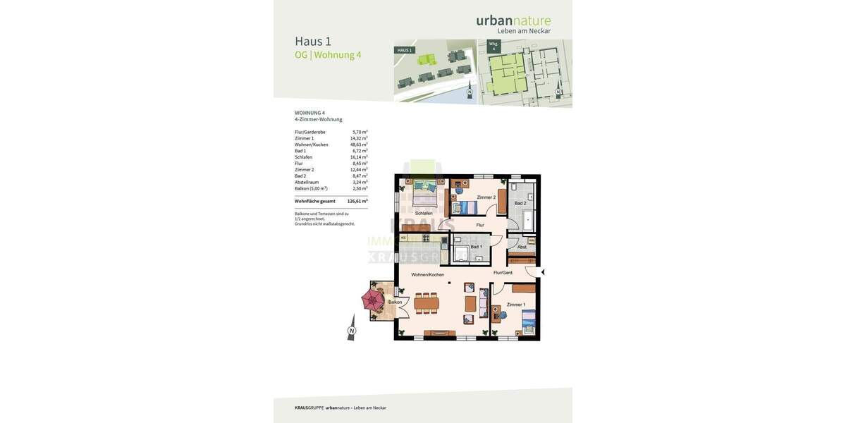 Etagenwohnung Heidelberg Ziegelhausen - 4 Zimmer, 126 m&sup2;, 1.159.000&euro; | Angebot:24027713