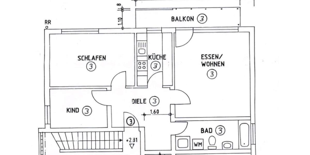 Etagenwohnung Hockenheim - 3 Zimmer, 74 m&sup2;, 270.000&euro; | Angebot:27019407