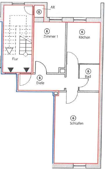 Etagenwohnung Ludwigshafen am Rhein Ludwigshafen-Hemshof - 2 Zimmer, 52 m&sup2;, 675&euro; | Angebot:26088533