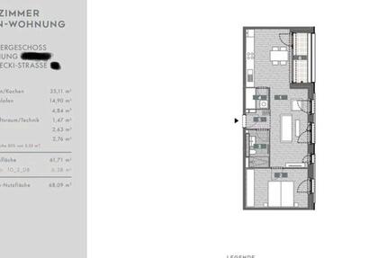 Wohnung Heidelberg Bahnstadt - 2 Zimmer, 62 m&sup2;, 487.509&euro; | Angebot:25165342