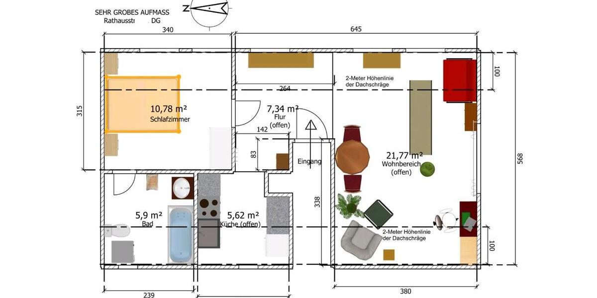 Dachgeschoßwohnung Heidelberg Boxberg - 2 Zimmer, 53 m&sup2;, 930&euro; | Angebot:25369070