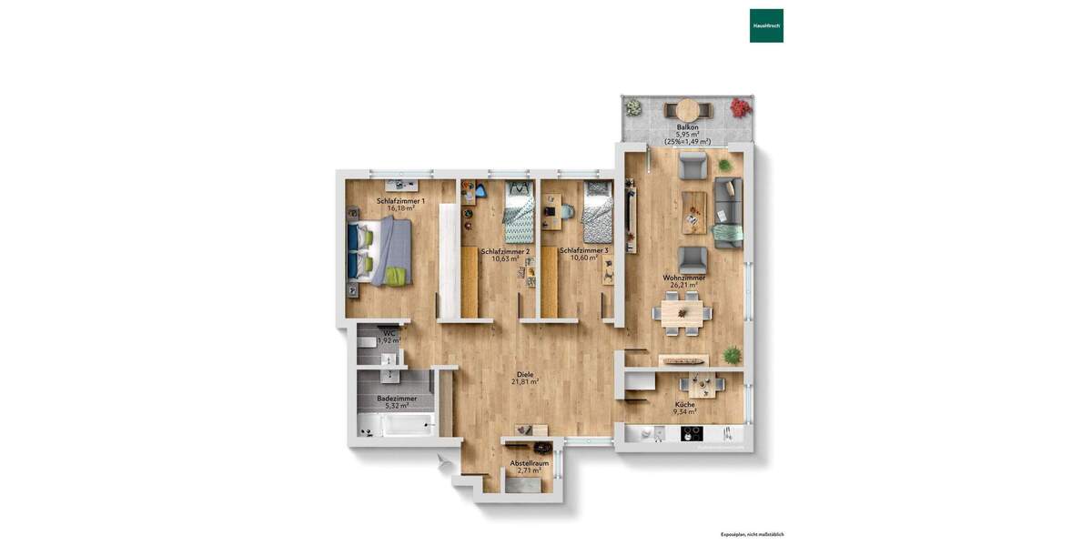 Etagenwohnung Waghäusel Wiesental - 4 Zimmer, 108 m&sup2;, 259.000&euro; | Angebot:25757482