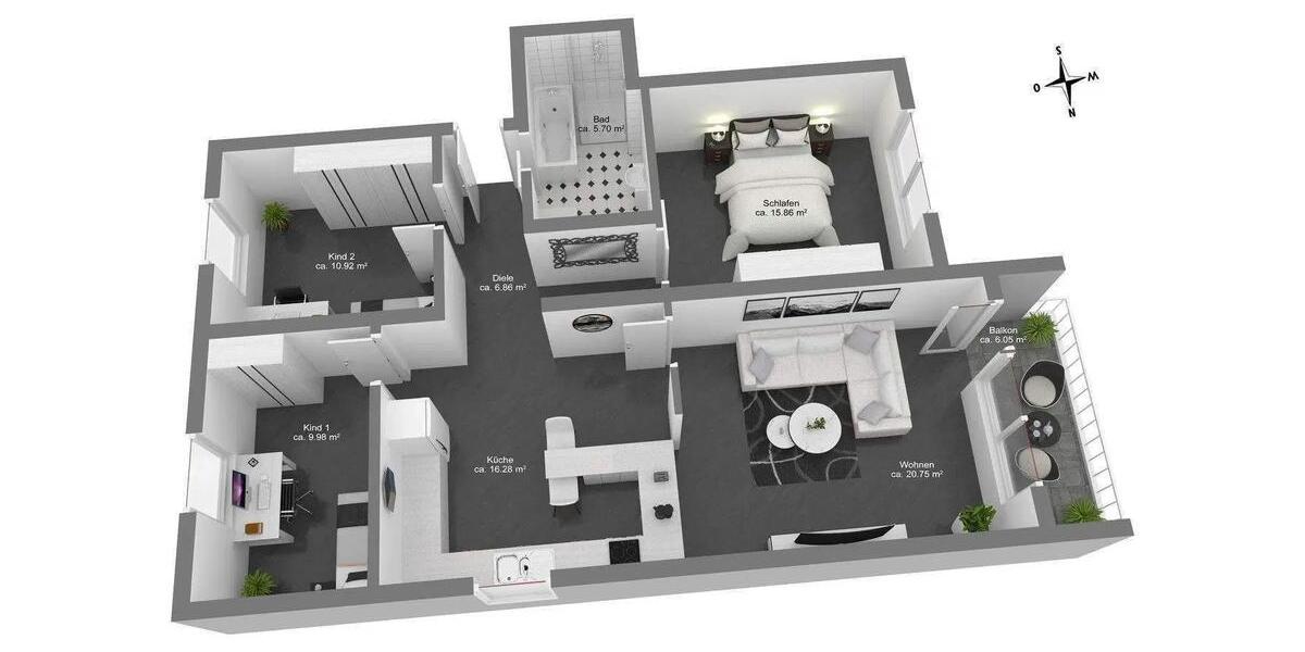 Etagenwohnung Hockenheim - 4 Zimmer, 89 m&sup2;, 249.000&euro; | Angebot:26648092