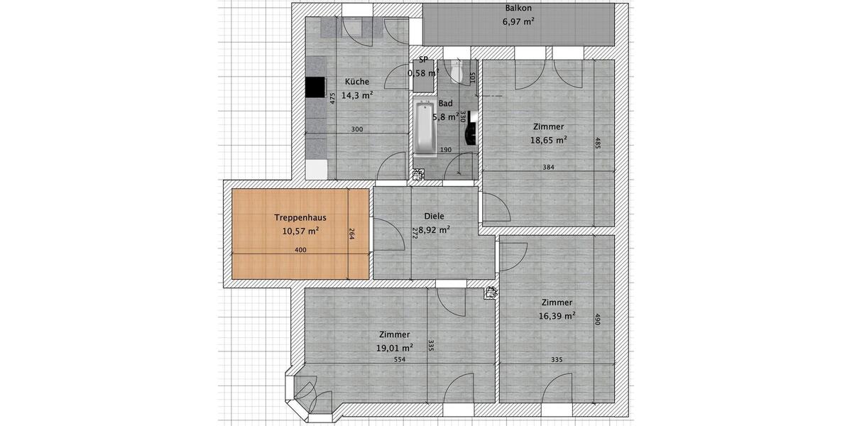 Etagenwohnung Ludwigshafen am Rhein Mundenheim - 3 Zimmer, 87 m&sup2;, 1.000&euro; | Angebot:26201576