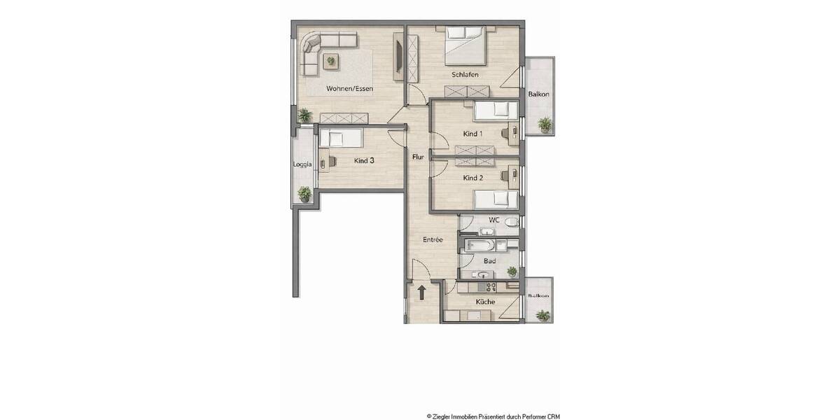 Etagenwohnung Mannheim Quadrate - 5 Zimmer, 133 m&sup2;, 520.000&euro; | Angebot:26156351