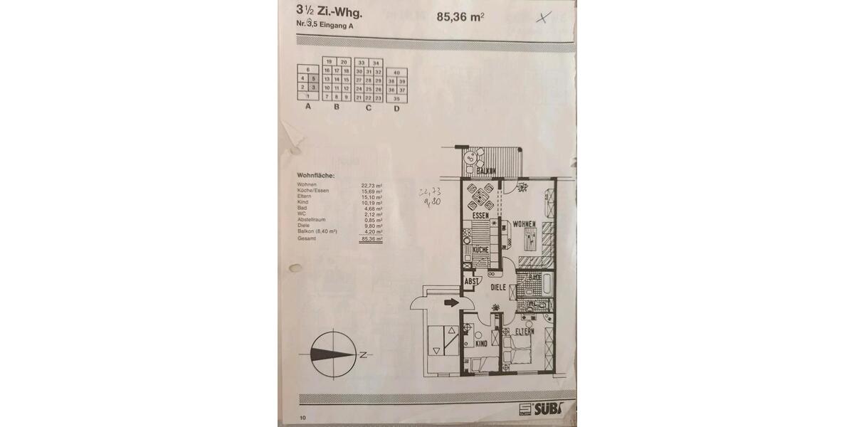 Etagenwohnung Mannheim Rheinau - 3.5 Zimmer, 86 m&sup2;, 315.000&euro; | Angebot:25366224