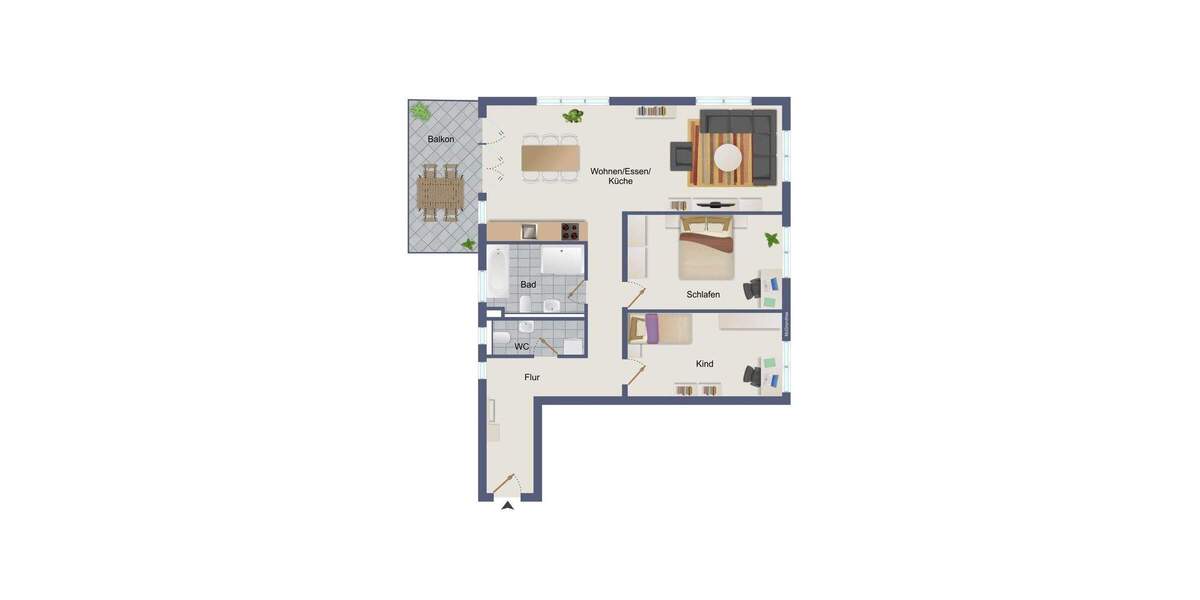 Sonnige Dachgeschoss-Wohnung mit Aufzug und großem Balkon 3 zimmer