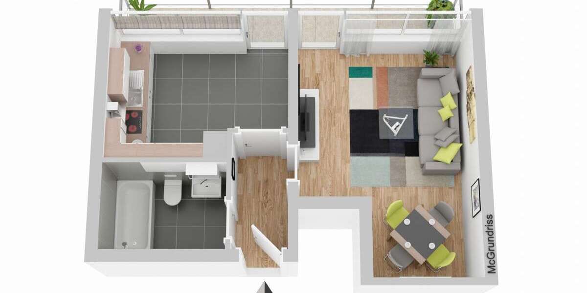 Etagenwohnung Mannheim / Käfertal Käfertal - 1 Zimmer, 38 m&sup2;, 119.000&euro; | Angebot:25375019
