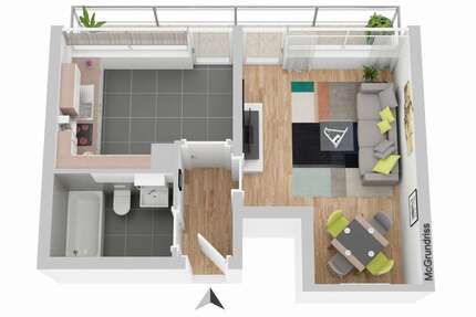 Wohnung Mannheim / Käfertal Käfertal - 1 Zimmer, 38 m&sup2;, 119.000&euro; | Angebot:25375019