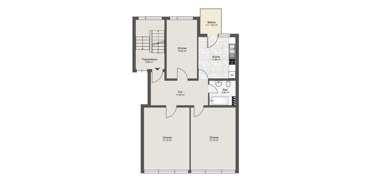 Tolle Wohnung mit Balkon im 7 FH in begehrter Wohnlage 3 zimmer