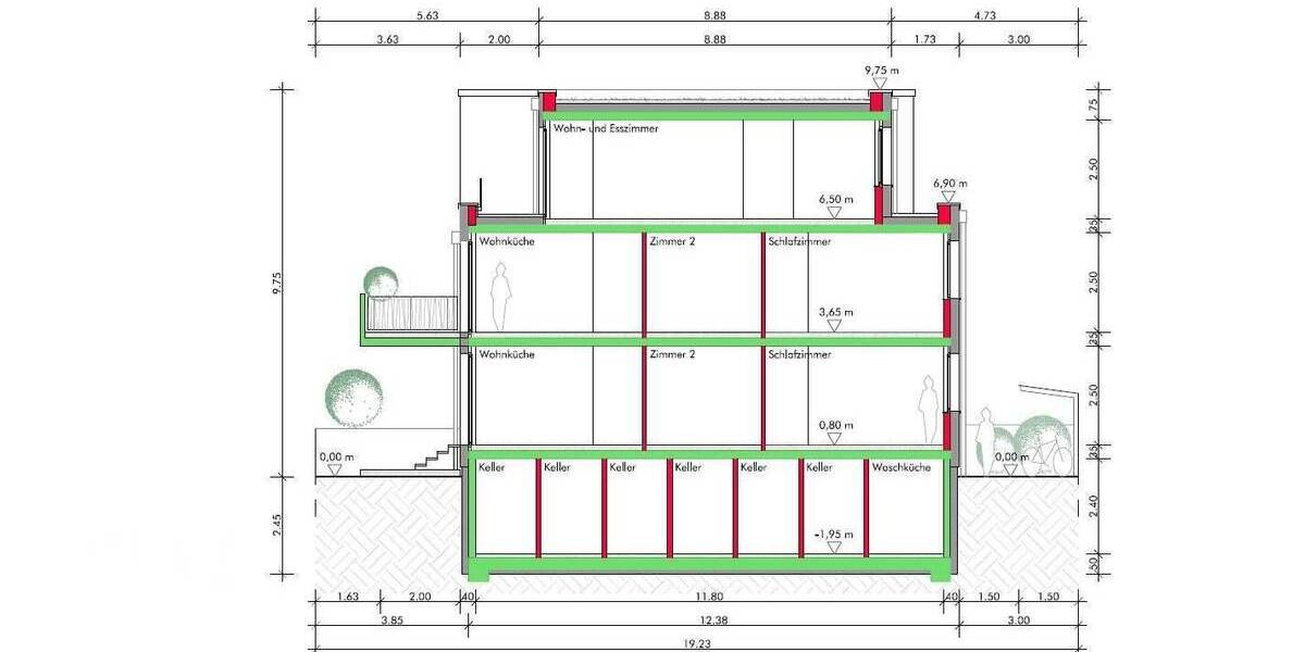 Etagenwohnung Wiesloch Baiertal - 2 Zimmer, 57 m&sup2;, 325.000&euro; | Angebot:26065334