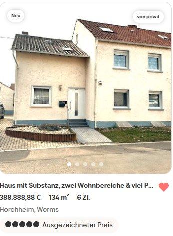 Doppelhaushälfte Worms Vororte Südwest - 6 Zimmer, 134 m&sup2;, 388.888&euro; | Angebot:26190912