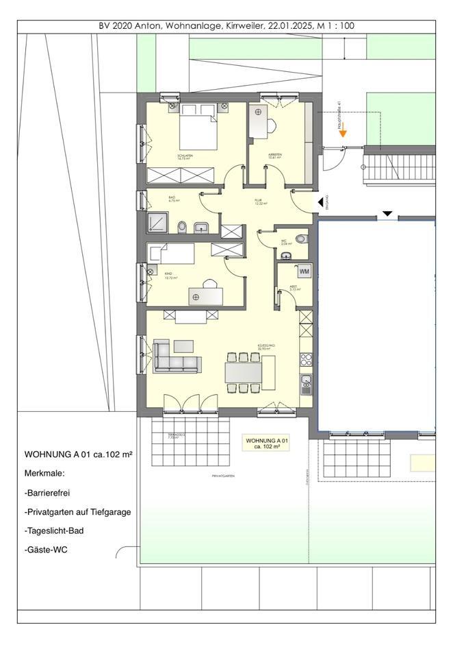 Neubau, 4 Zimmer-Wohnung mit großzügiger Terrasse