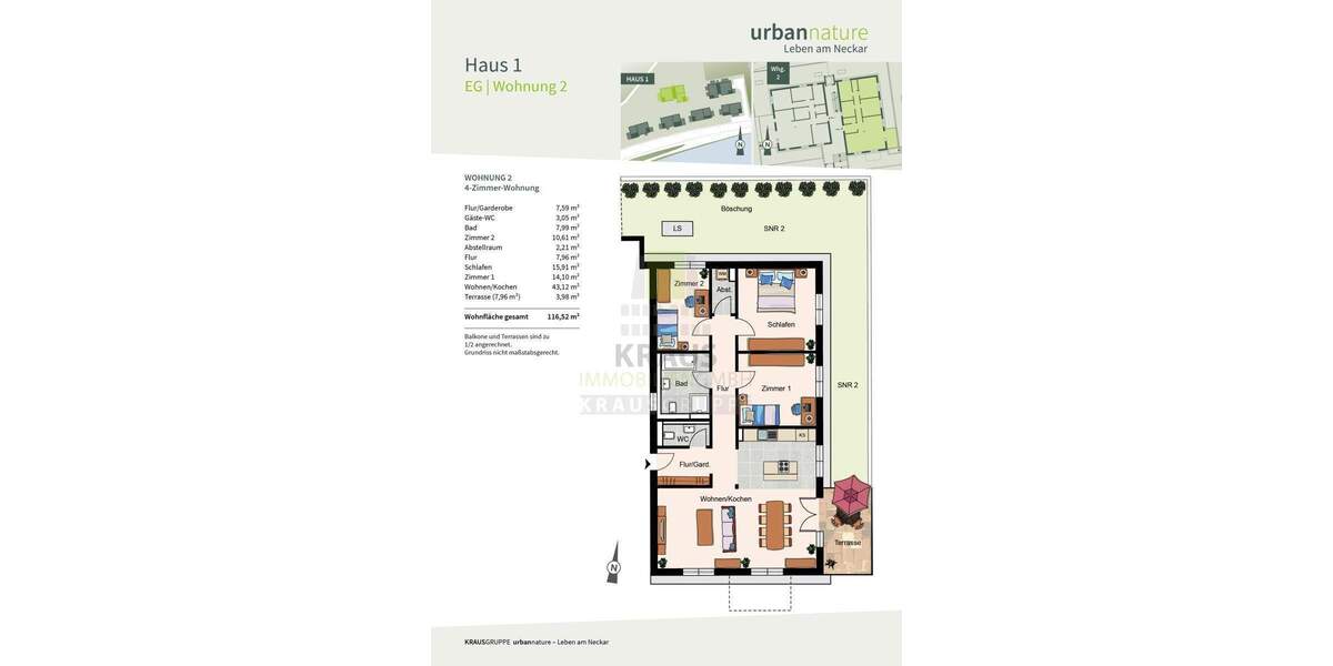 Etagenwohnung Heidelberg Ziegelhausen - 4 Zimmer, 116 m&sup2;, 1.045.000&euro; | Angebot:25771277