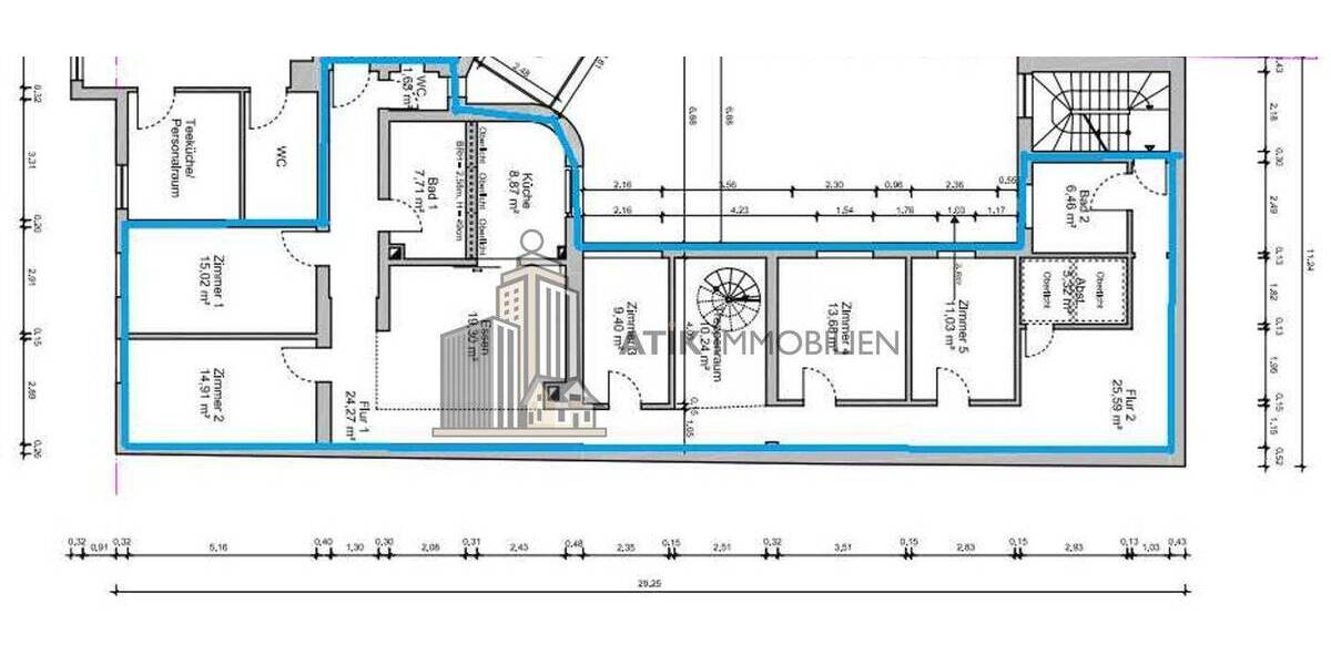 ATIK: Helle 7-Zimmer-Whg direkt am Marktplatz, ideal für WG-Nutzung, nur wenige Minuten von der Uni - Etagenwohnung Mannheim Quadrate | Angebot:26267224