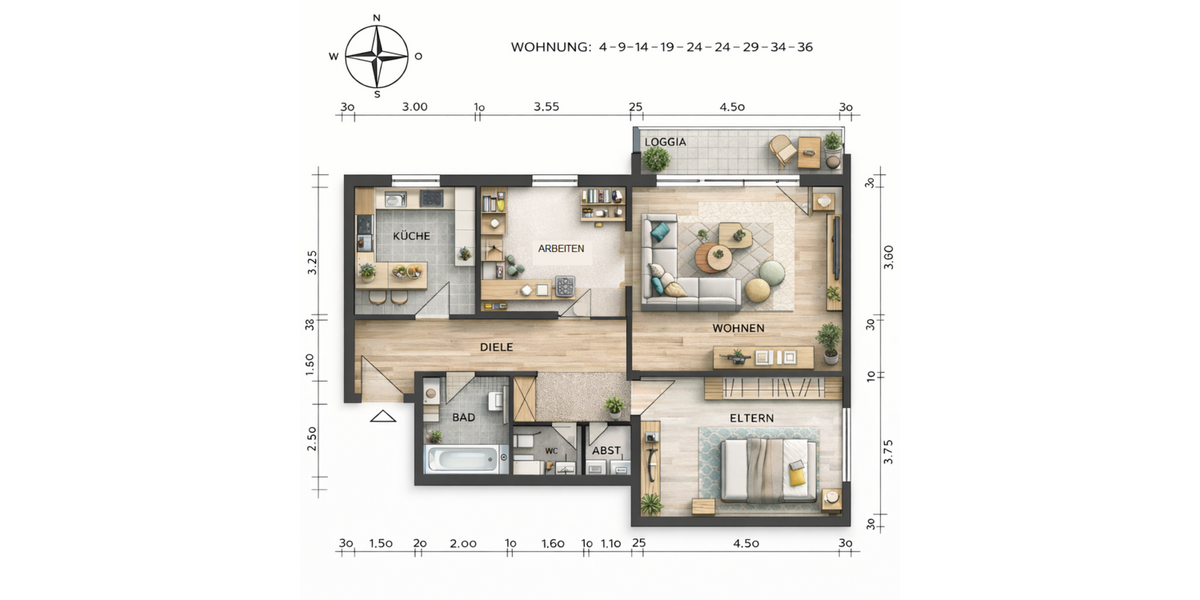 Etagenwohnung Hockenheim - 3 Zimmer, 84 m&sup2;, 199.000&euro; | Angebot:26180785