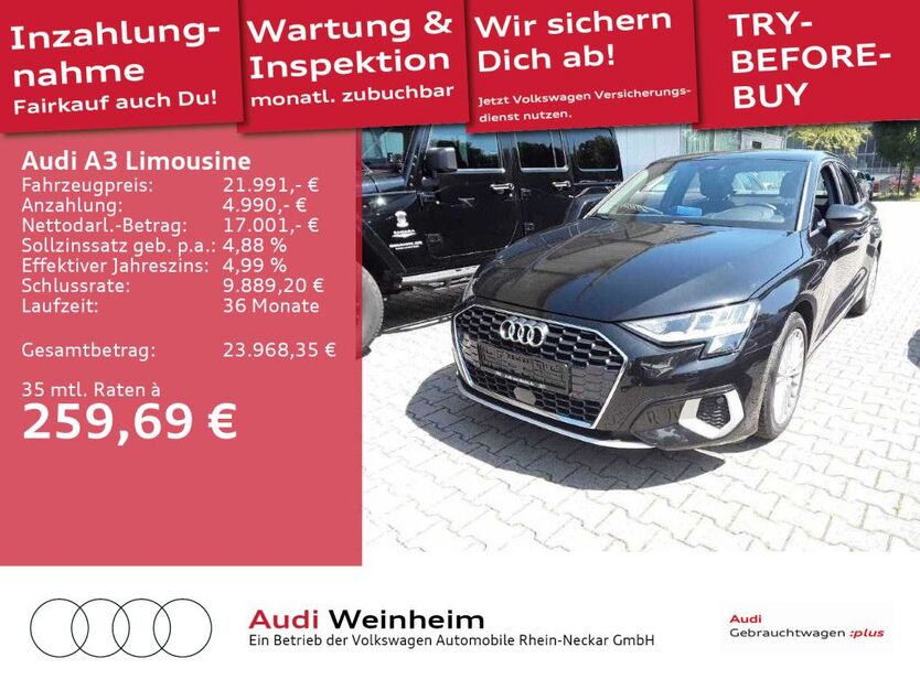 Audi A3 49.455 km 20.792 € Weinheim 69469