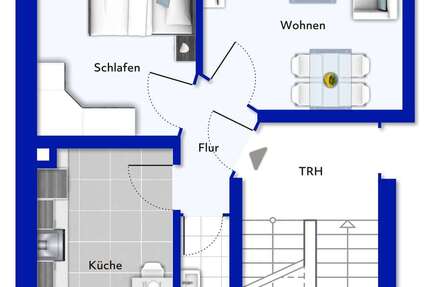 Wohnung Mannheim Feudenheim - 2 Zimmer, 47 m&sup2;, 159.000&euro; | Angebot:24002179