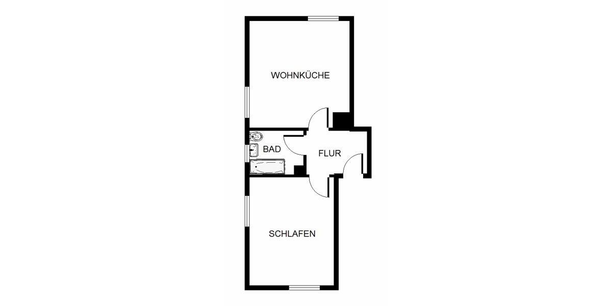 Single-Appartement im Erdgeschoss 1 zimmer