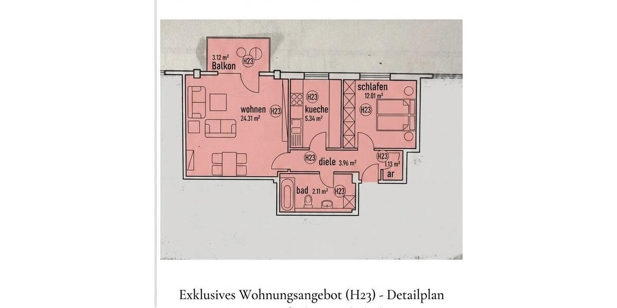 Dachgeschoßwohnung Mannheim Gartenstadt - 2 Zimmer, 64 m&sup2;, 199.000&euro; | Angebot:26858519