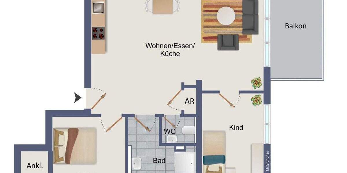 Seniorengerechte Wohnung mit offenem Wohnbereich und Aufzug 3 zimmer