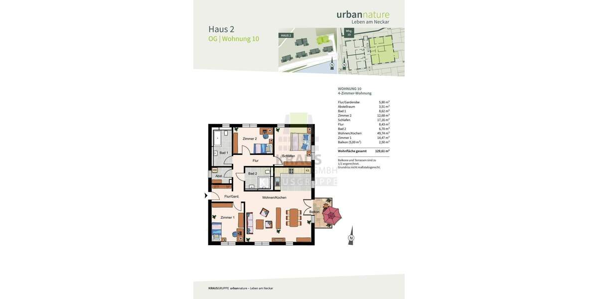 Etagenwohnung Heidelberg Ziegelhausen - 4 Zimmer, 129 m&sup2;, 1.169.000&euro; | Angebot:24027722