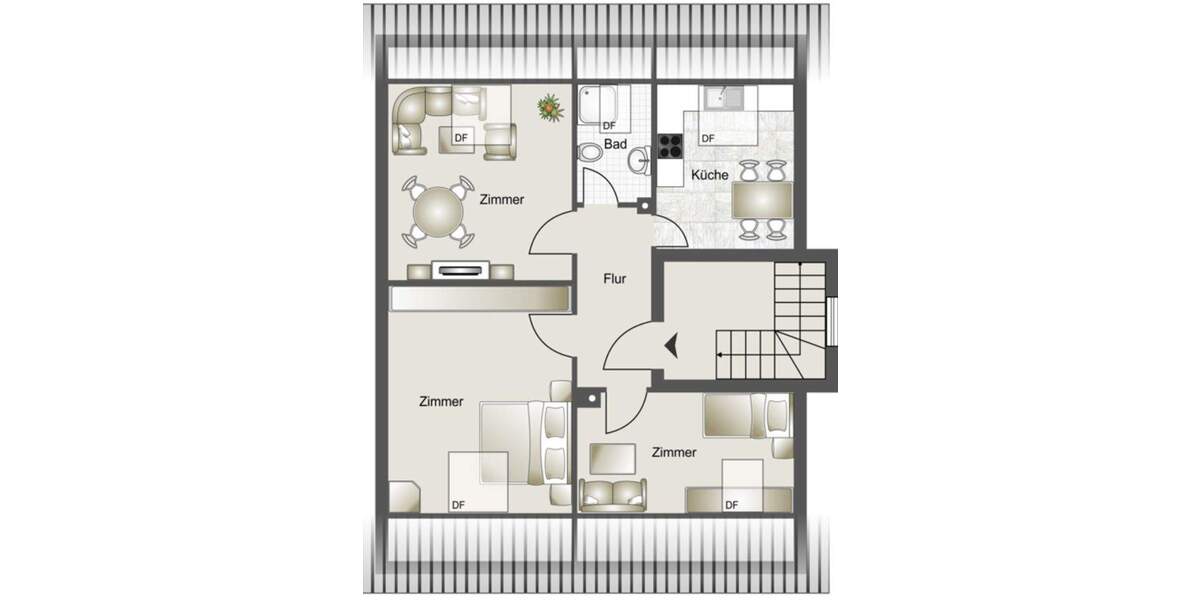 Etagenwohnung Mannheim / Feudenheim Feudenheim - 3 Zimmer, 58 m&sup2;, 210.000&euro; | Angebot:25678091